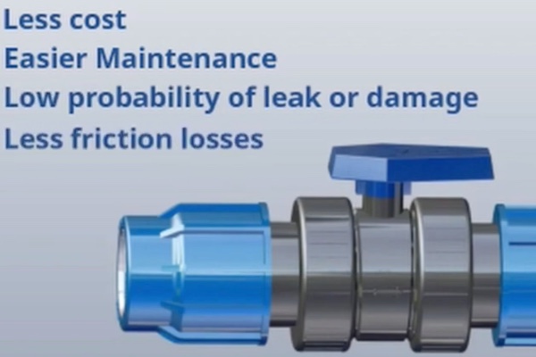 Supreme PVC ball valve with compression outlet